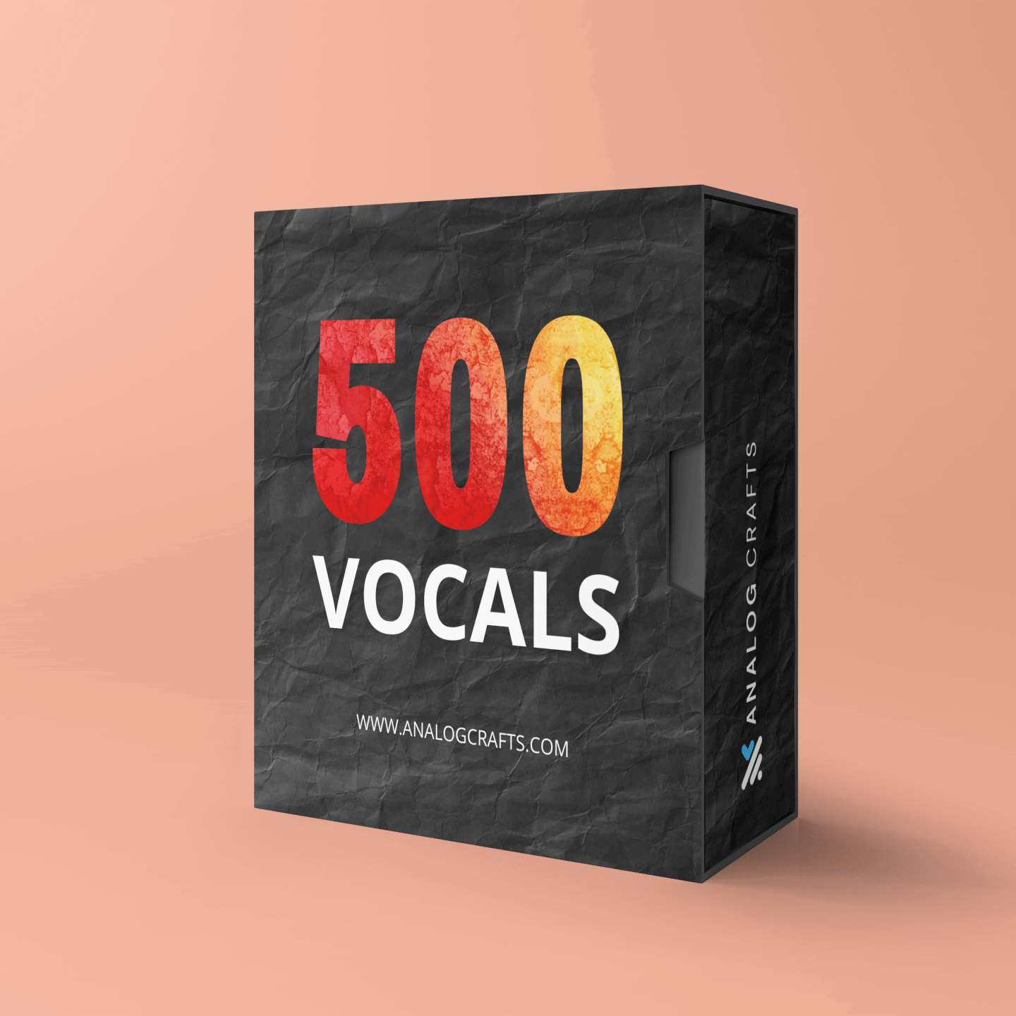 500 Vocals Bundle packaging featuring colorful text on a textured background