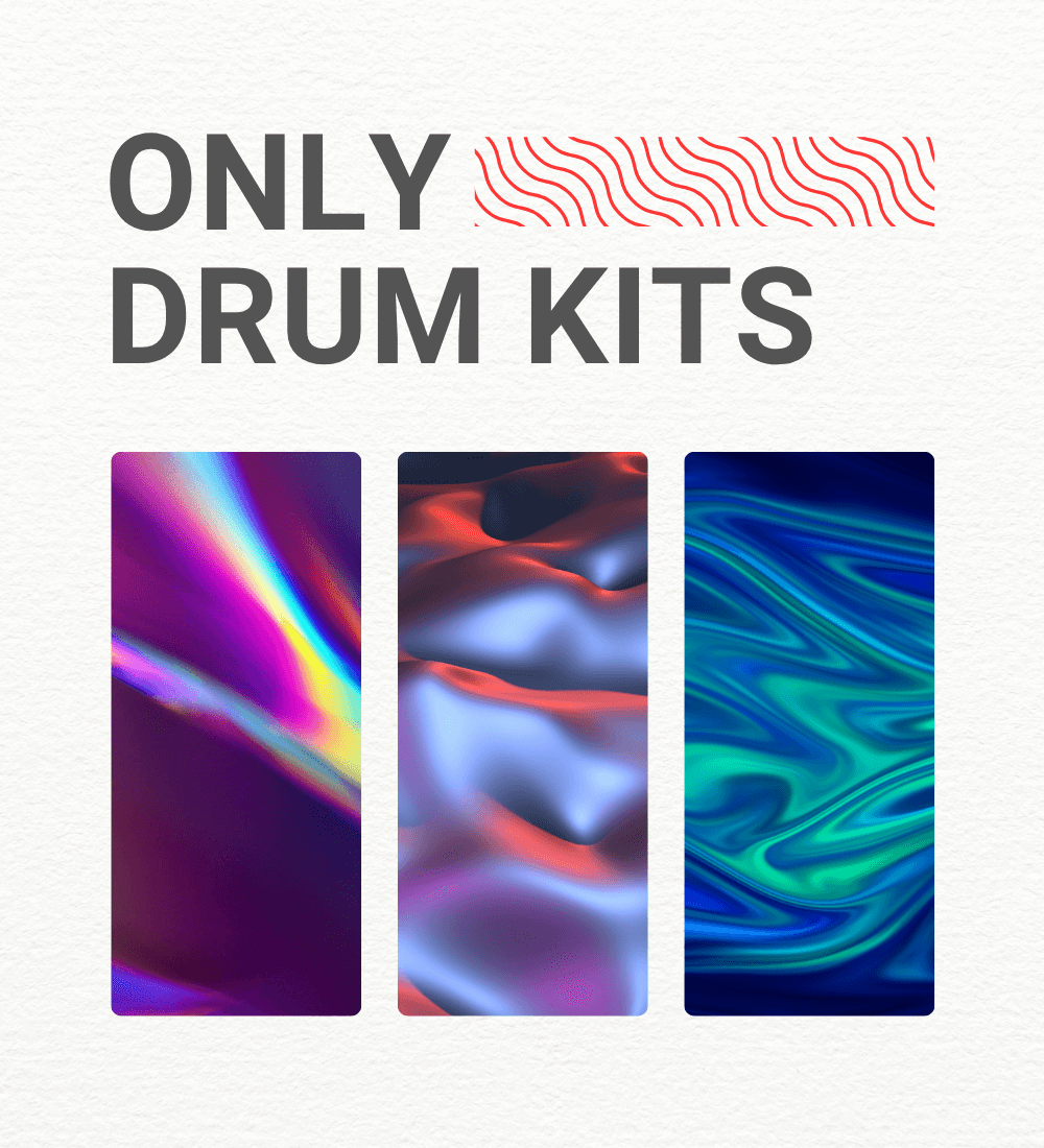 Only Drum Kits colorful visual showcasing vibrant textures and designs perfect for music production.
