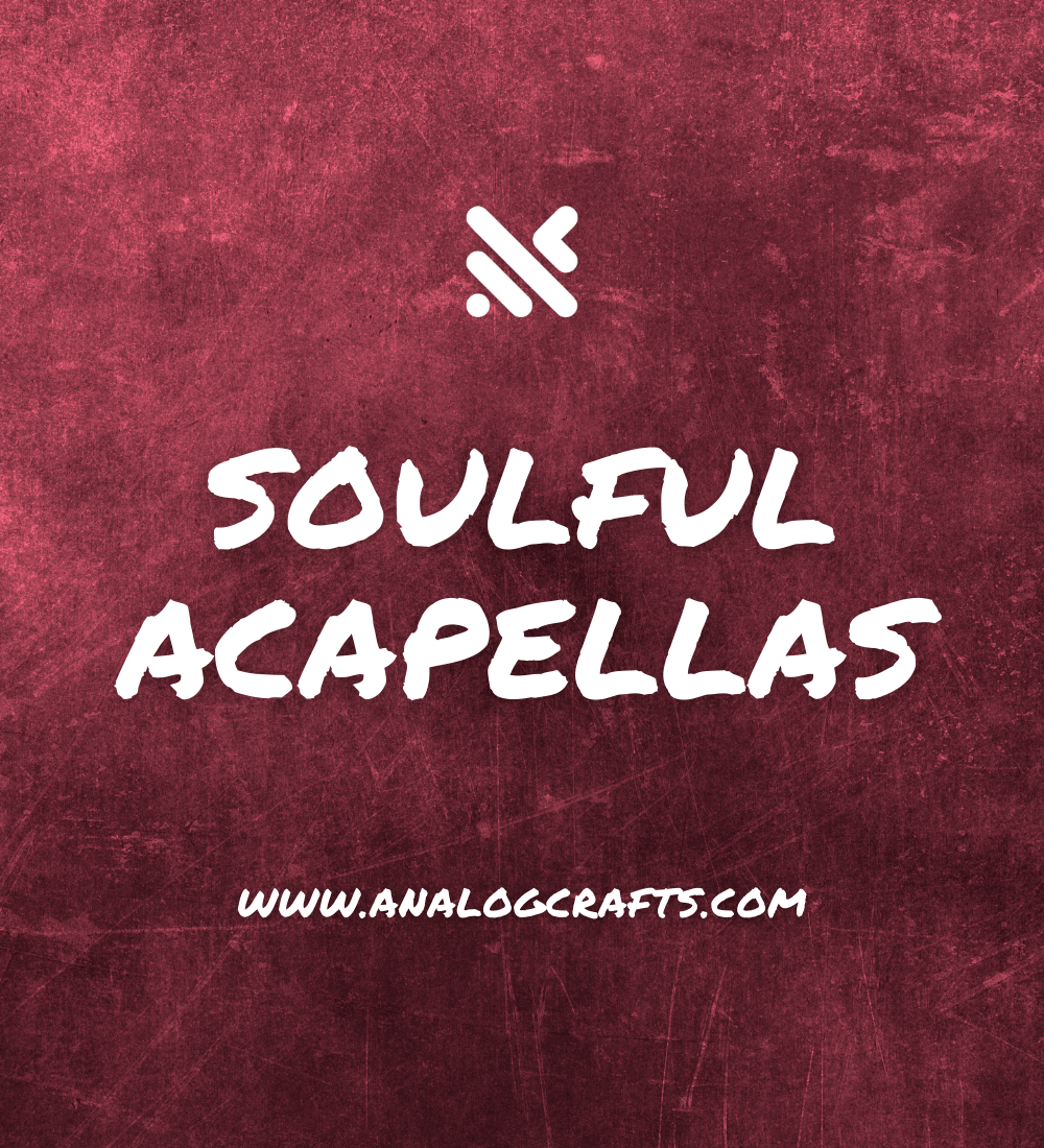 Cover image for Soulful Acapellas collection featuring title on textured background.