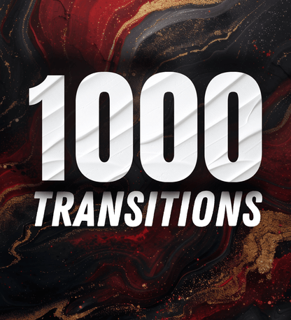 1000 Transitions bundle showcasing dynamic visual effects and graphics design.