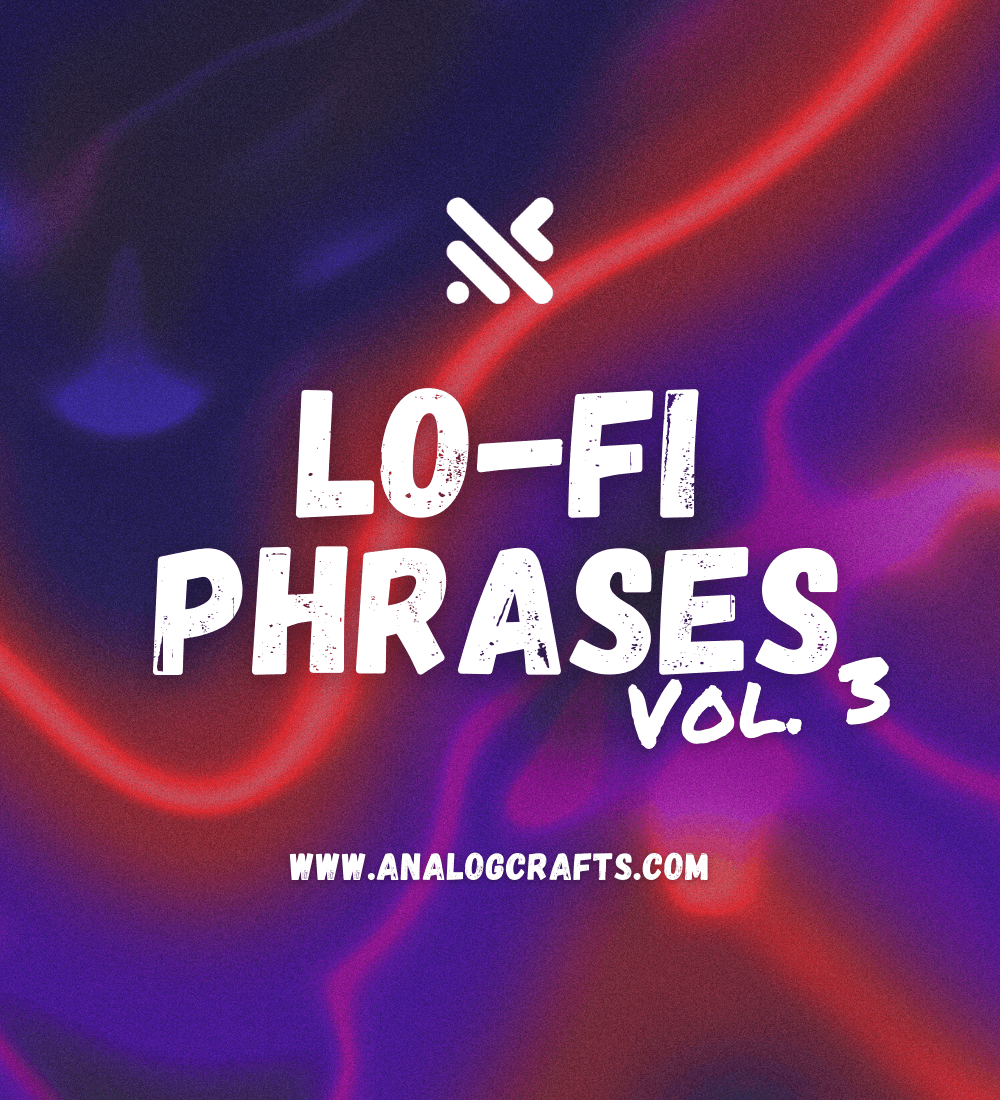 Lo-Fi Phrases Vol. 3 album cover featuring vibrant colors and bold text for musical creativity.