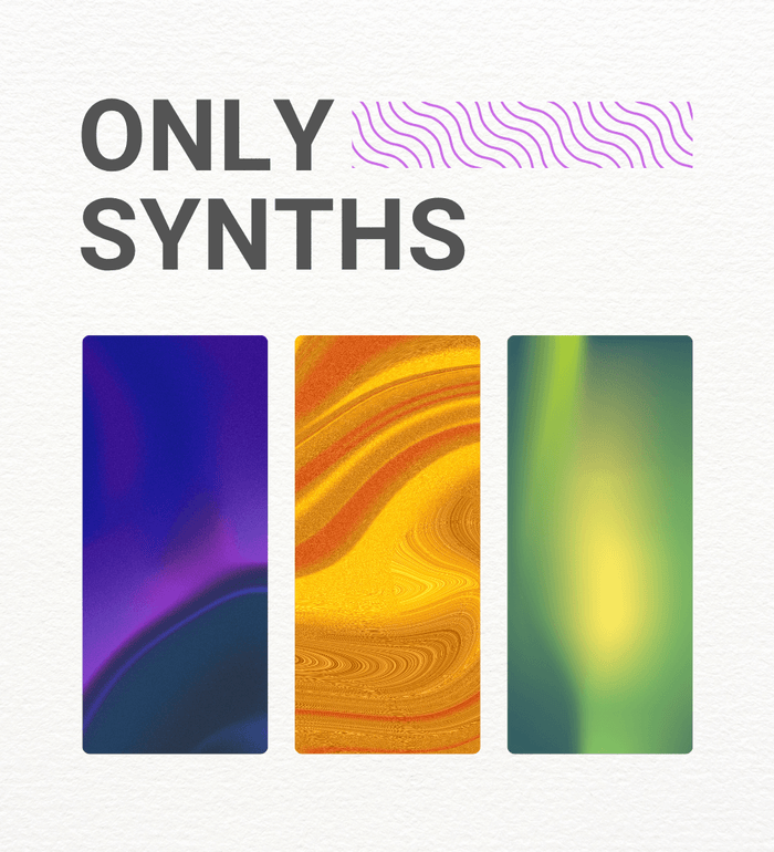 Only Synths product cover showcasing a vibrant collection of synth sound designs.