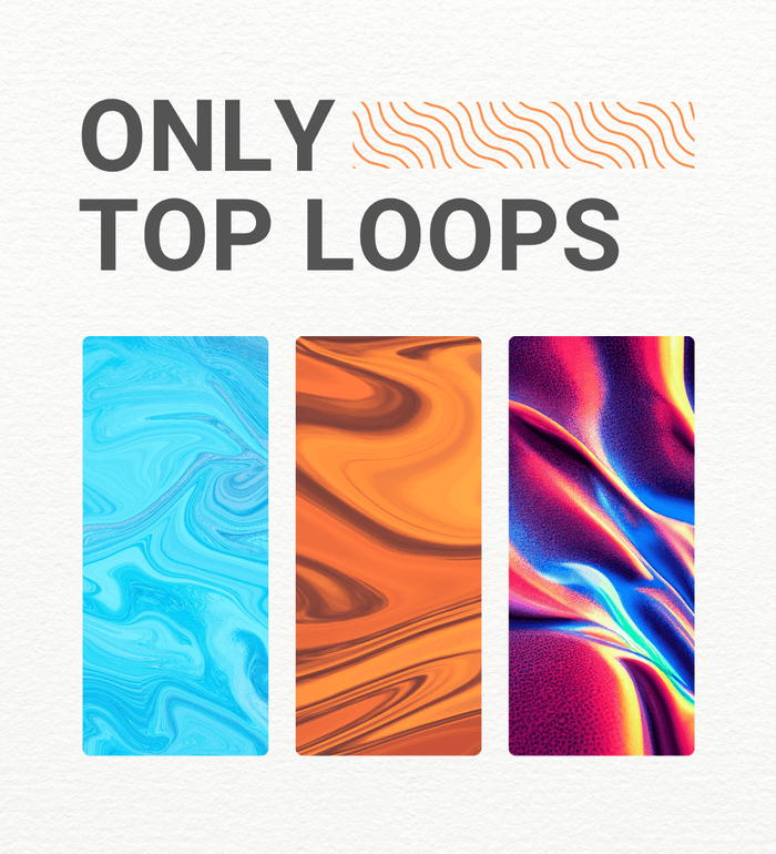Only Top Loops artwork featuring vibrant abstract designs and colors representing the collection of top loops.