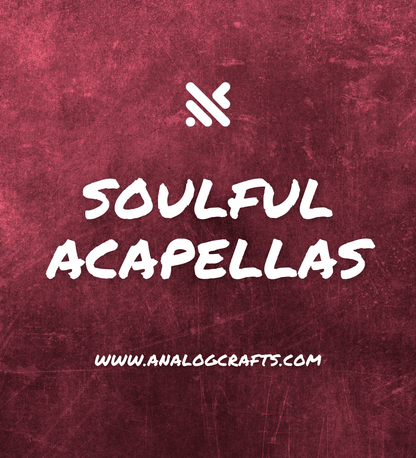 Cover image for Soulful Acapellas collection featuring title on textured background.