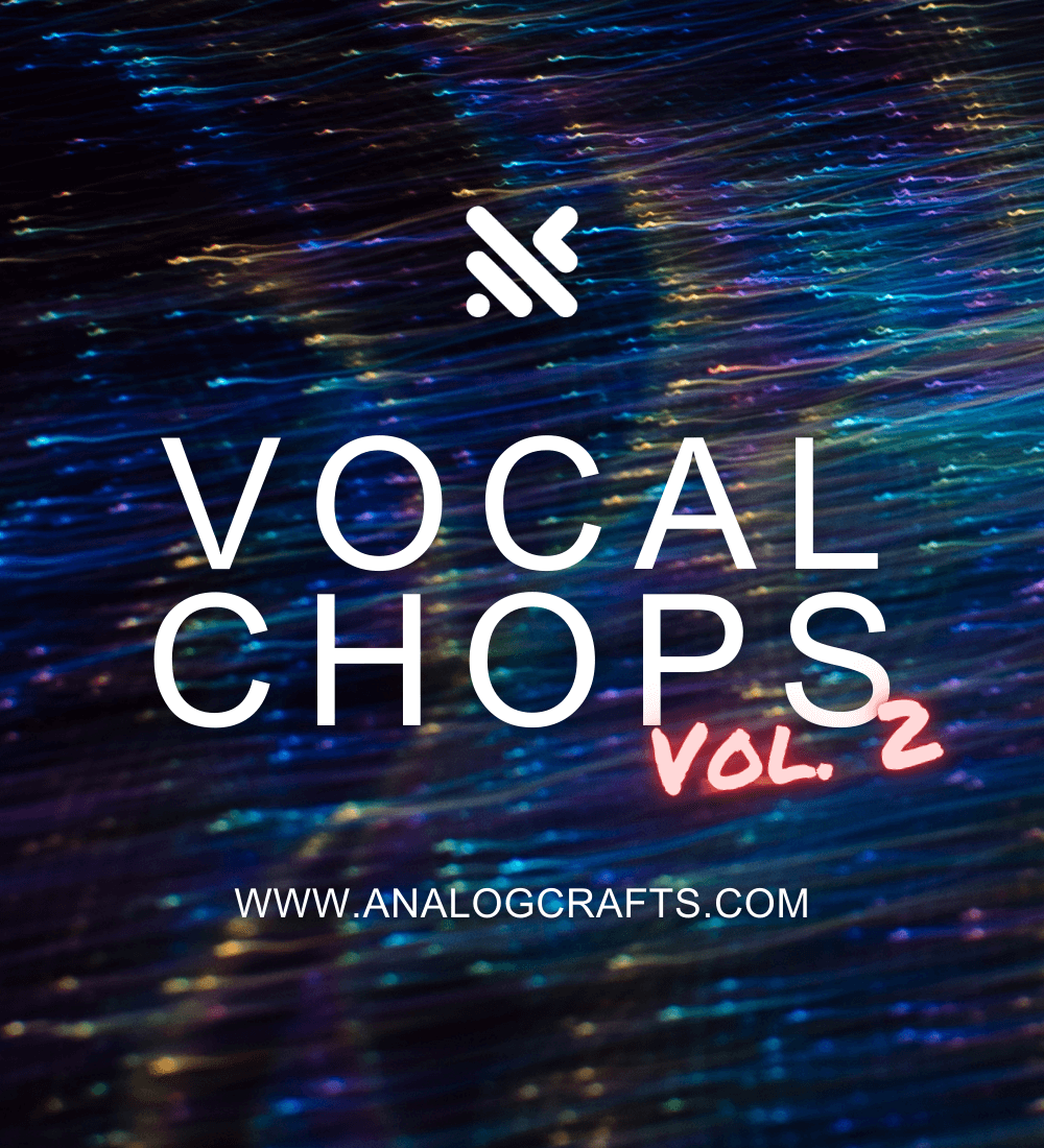 Vocal Chops Vol. 2 cover featuring vibrant colors and modern design, ideal for music producers and sound designers.
