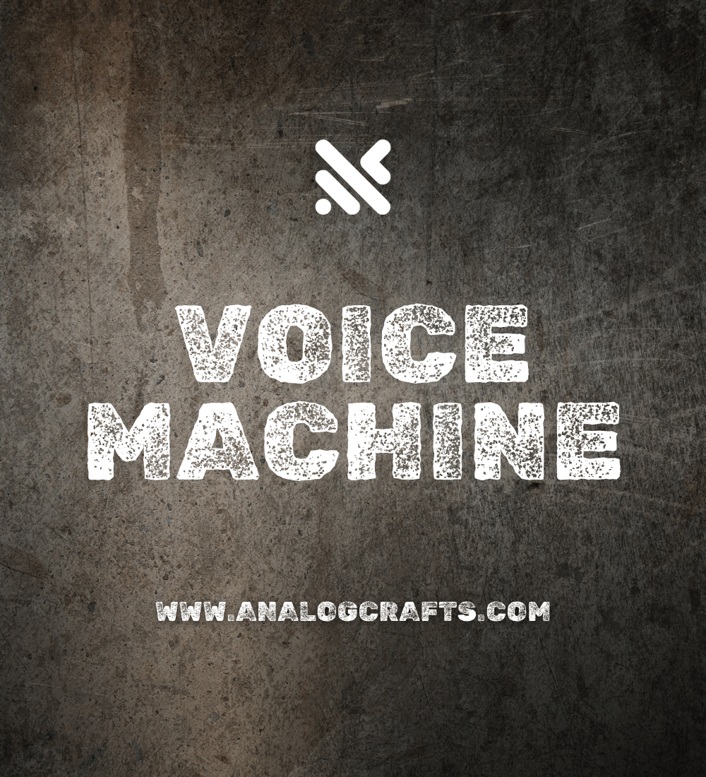 Voice Machine (Vocoder Edition) logo on a textured background from Analog Crafts website