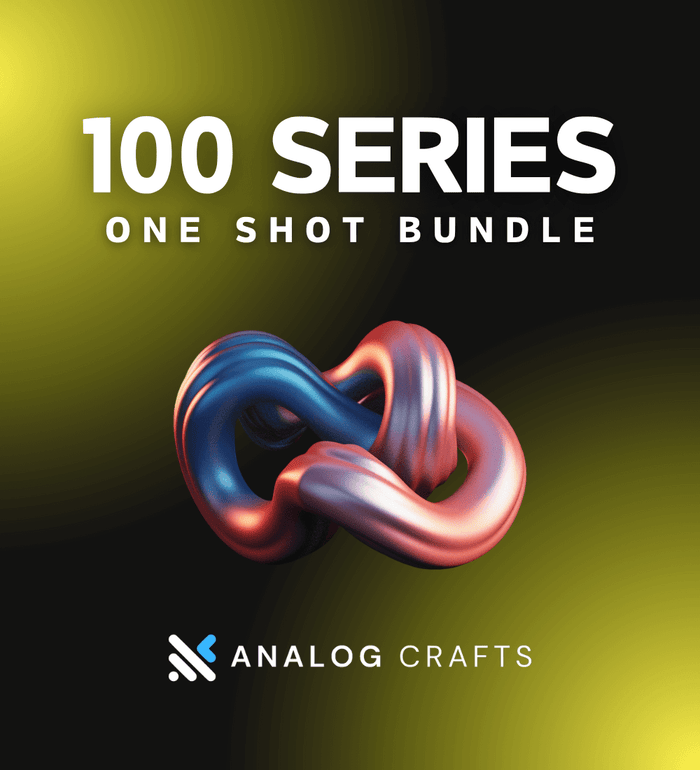 100 Series: One shot bundle cover artwork – royalty-free melodic house and minimal samples