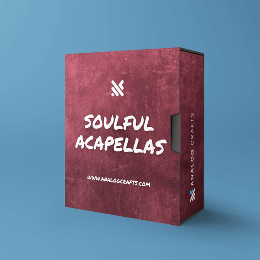 Packaging of Soulful Acapellas featuring vibrant design and branding from Analog Crafts.