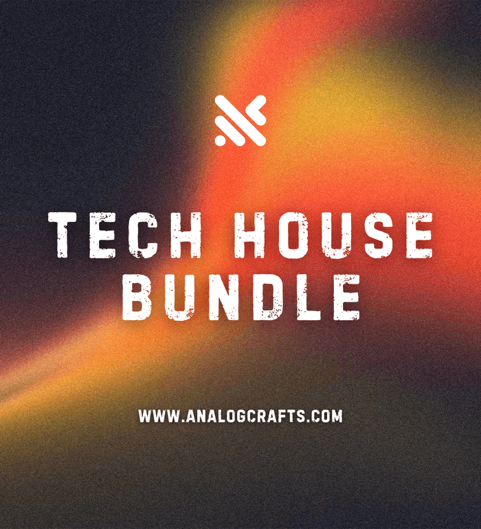 Tech House Bundle promotional image with vibrant colors and bold text, perfect for music producers.